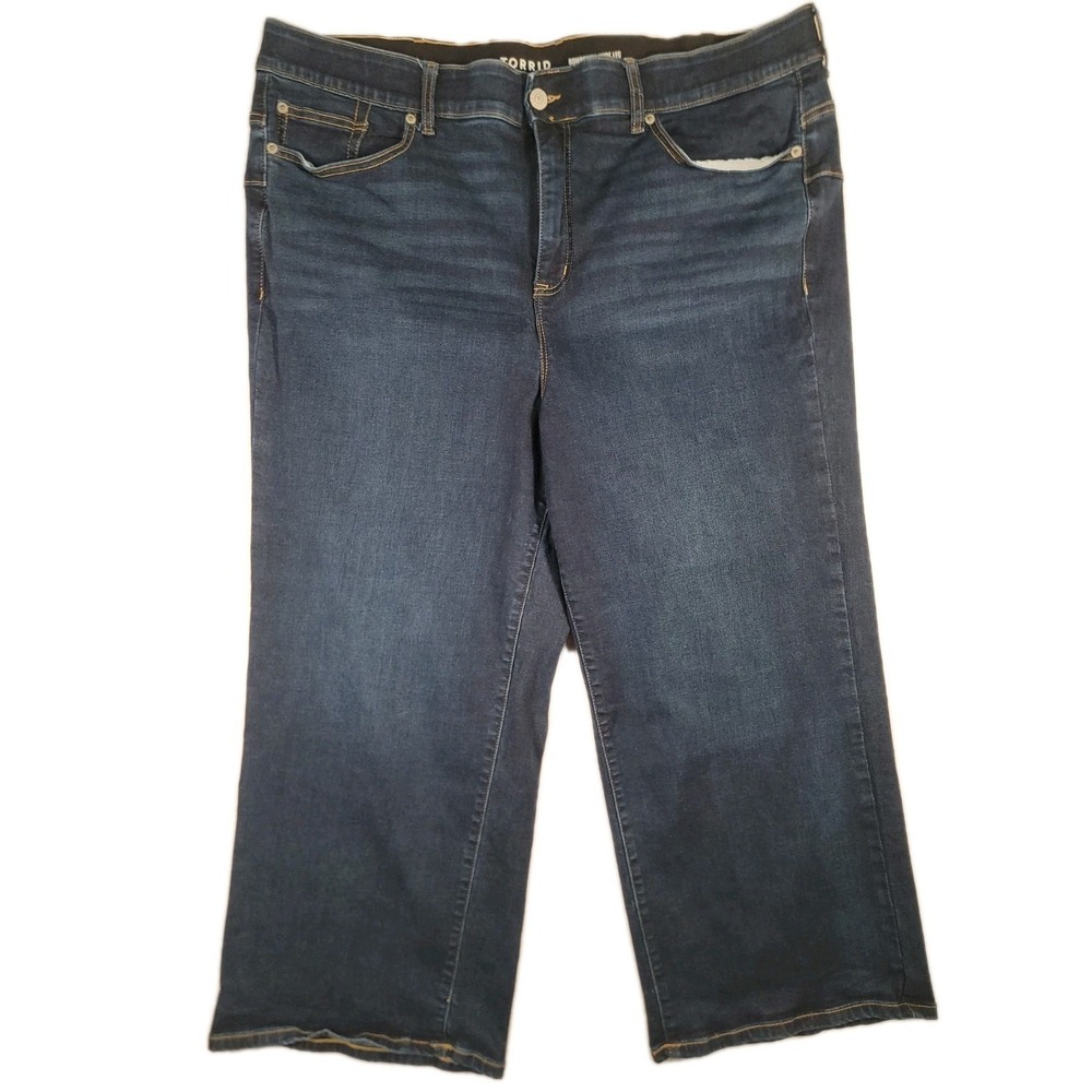 Torrid Bombshell Wide Leg‎ Jeans 24S Dark Wash Super Soft Stretch Plus